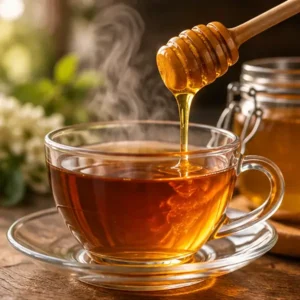 عسل در چای داغ